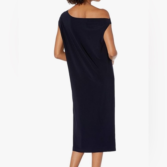 NWT Norma Kamali drop shoulder midi dress in midnight Navy blue - Picture 3 of 3